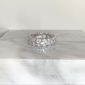 Oval Cut Eternity Wedding Band Ring Size 9